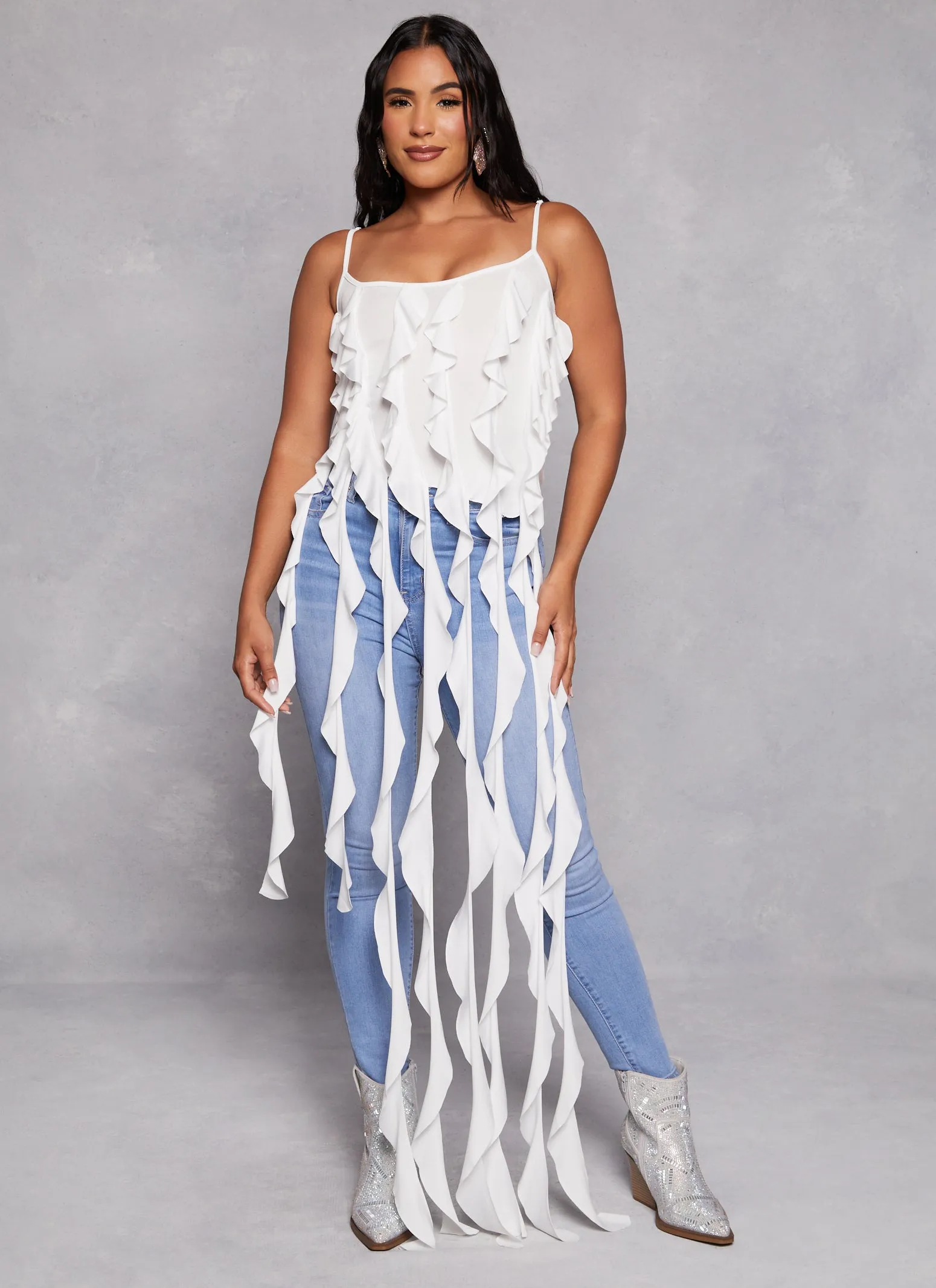 Ruffle Fringe Cami sold by Rainbow