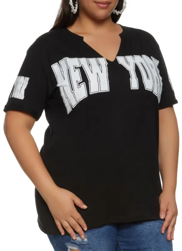 Plus Size New York Short Sleeve Graphic Tee sold by Rainbow