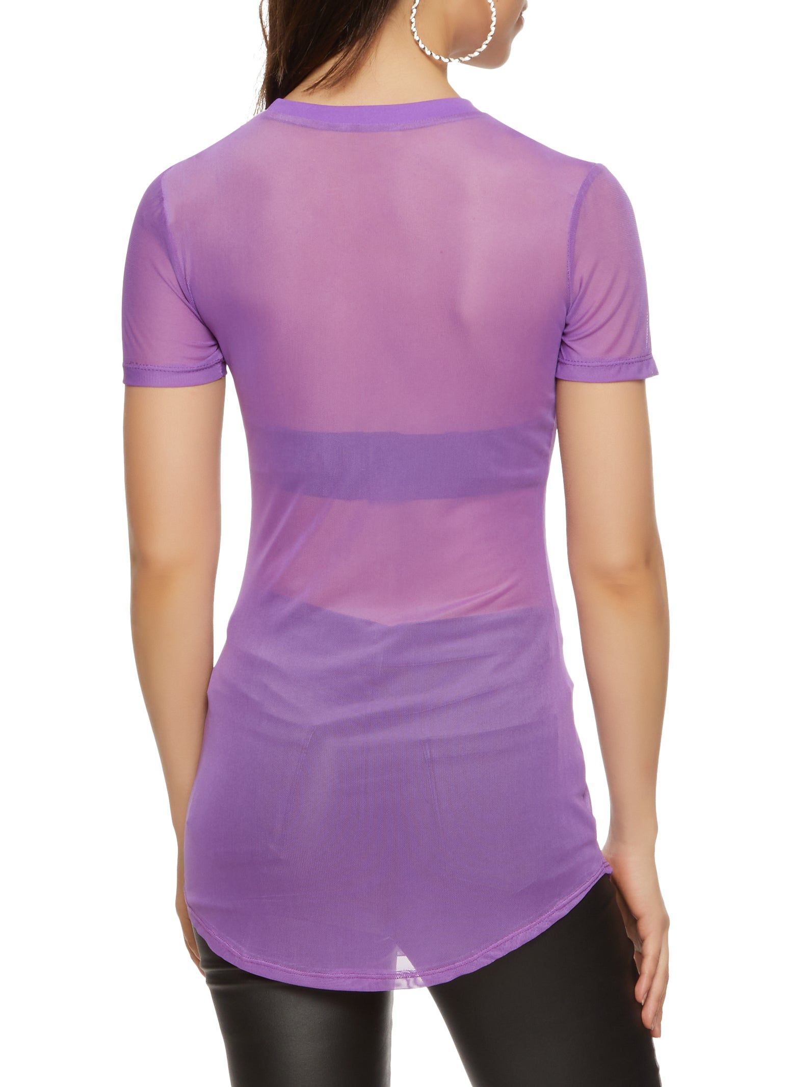 Mesh Crew Neck Tunic Top sold by Rainbow product image thumbnail 3