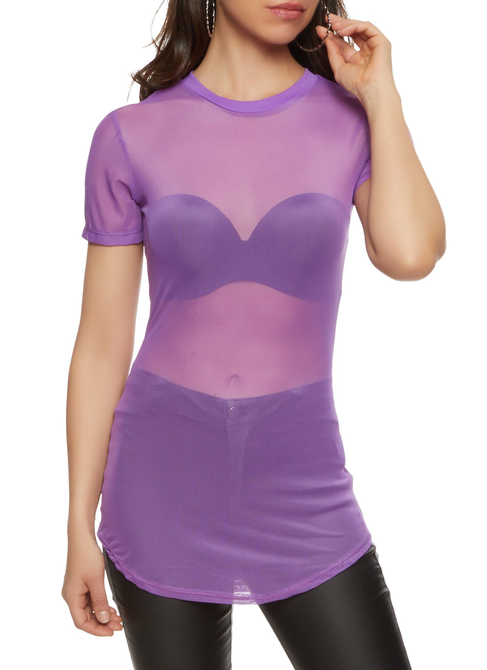 Mesh Crew Neck Tunic Top sold by Rainbow product image thumbnail 2