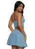 Iris Lace Up Denim Bustier Top sold by Rainbow