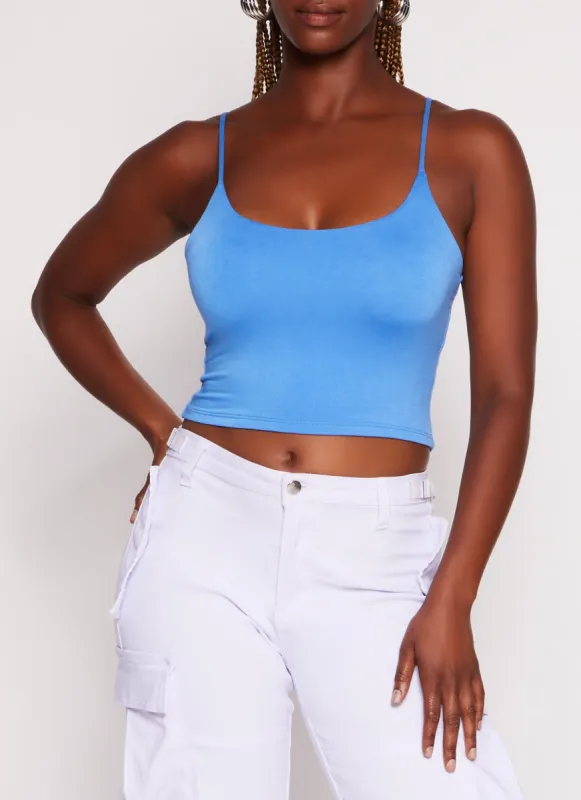 Double Lined Scoop Neck Cropped Cami sold by Rainbow