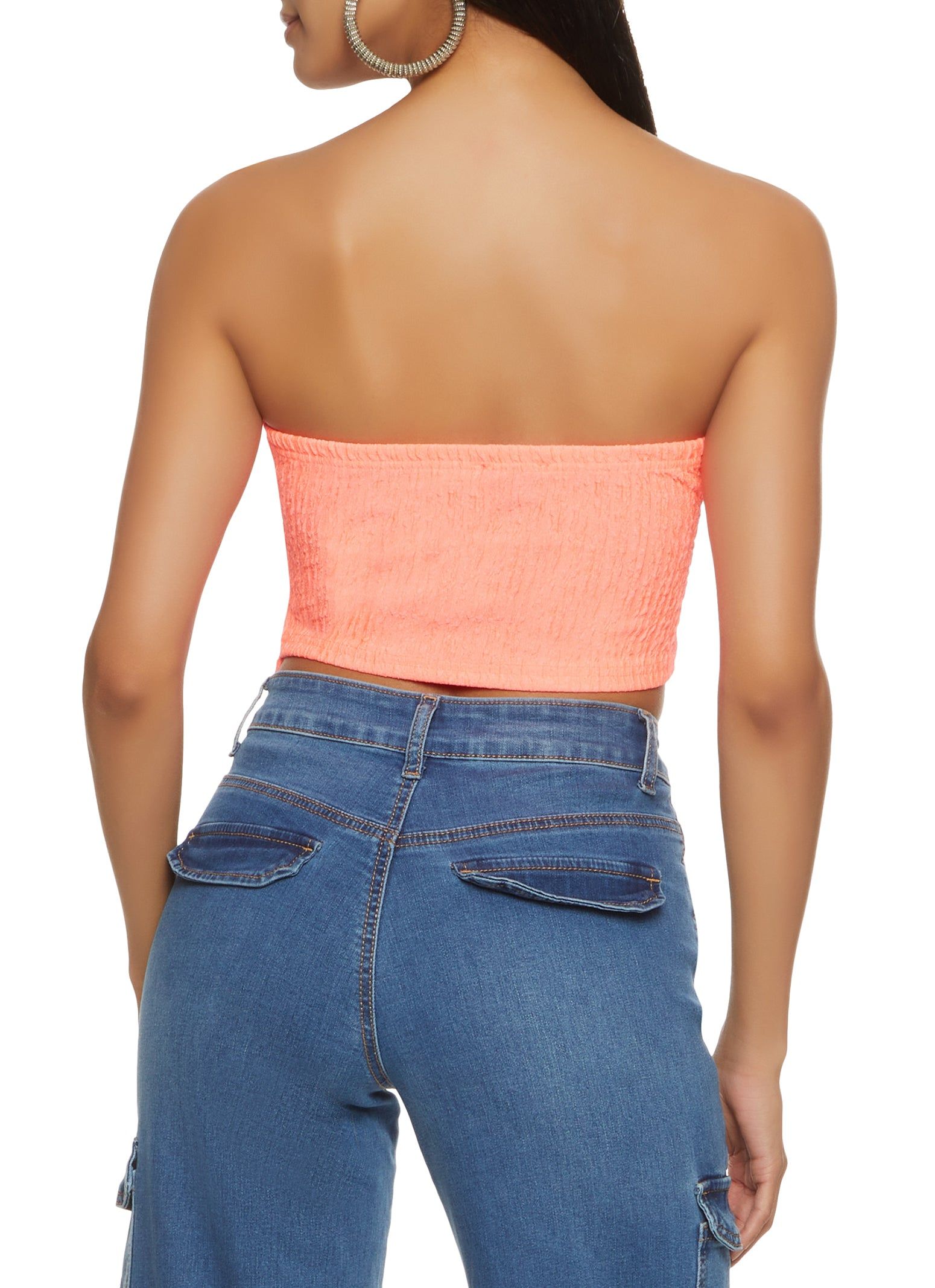Textured Knit Sharkbite Hem Tube Top sold by Rainbow product image thumbnail 3