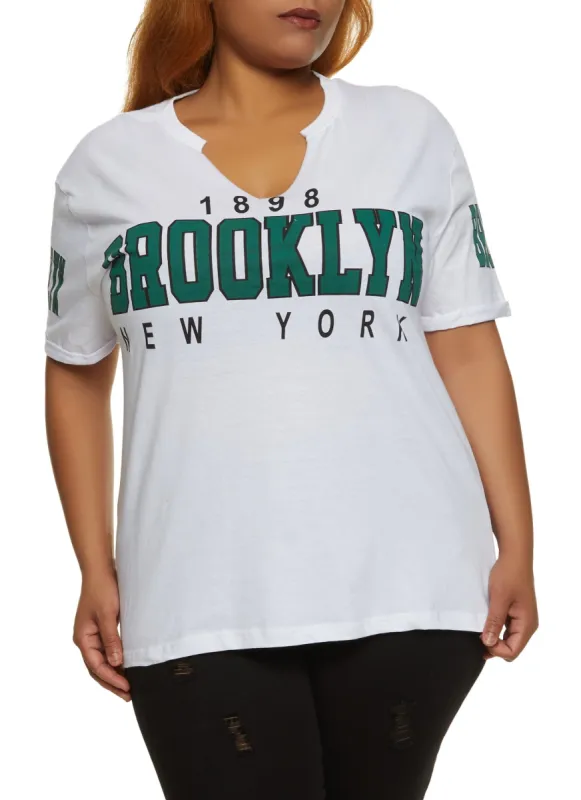 Plus Size 1898 Brooklyn New York Graphic T Shirt sold by Rainbow
