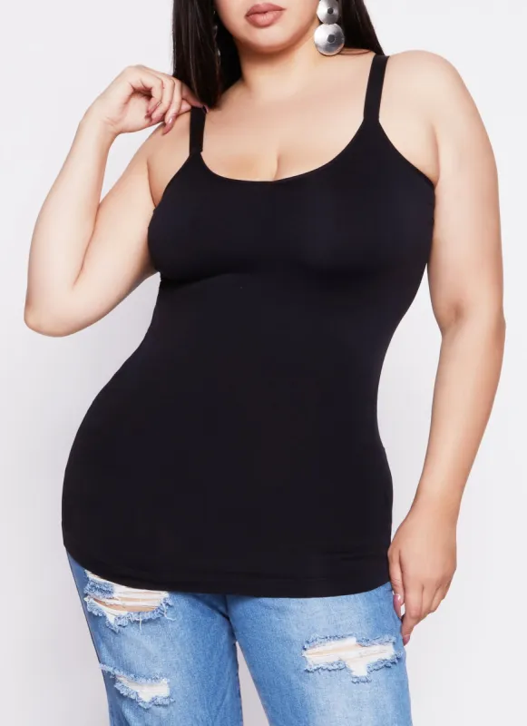 Plus Size Rib Knit Seamless Tank Top sold by Rainbow