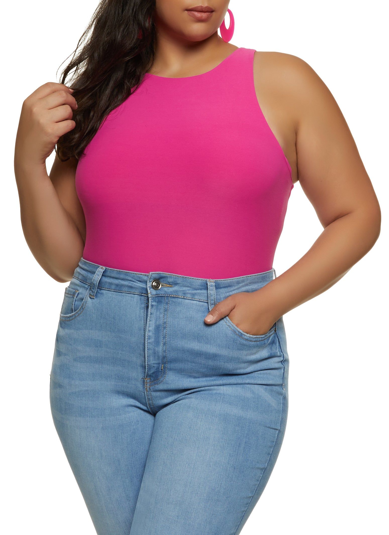 Plus Size Crew Neck Racerback Bodysuit sold by Rainbow product image thumbnail 2