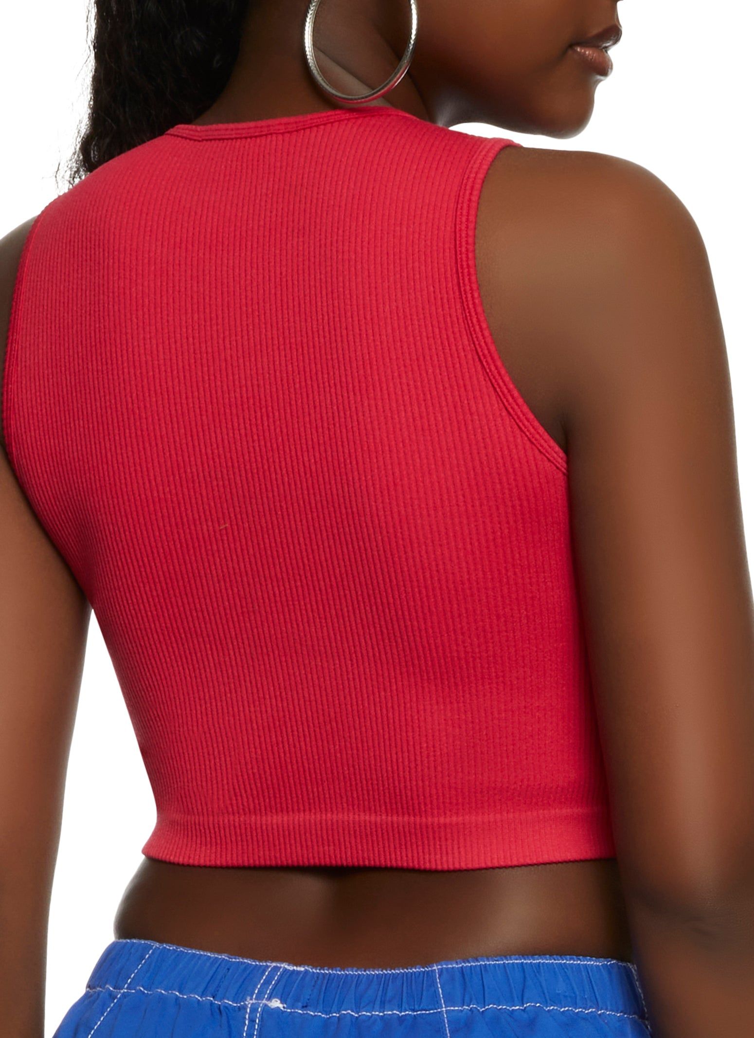 Seamless Ribbed Knit Cropped Tank Top sold by Rainbow product image thumbnail 2