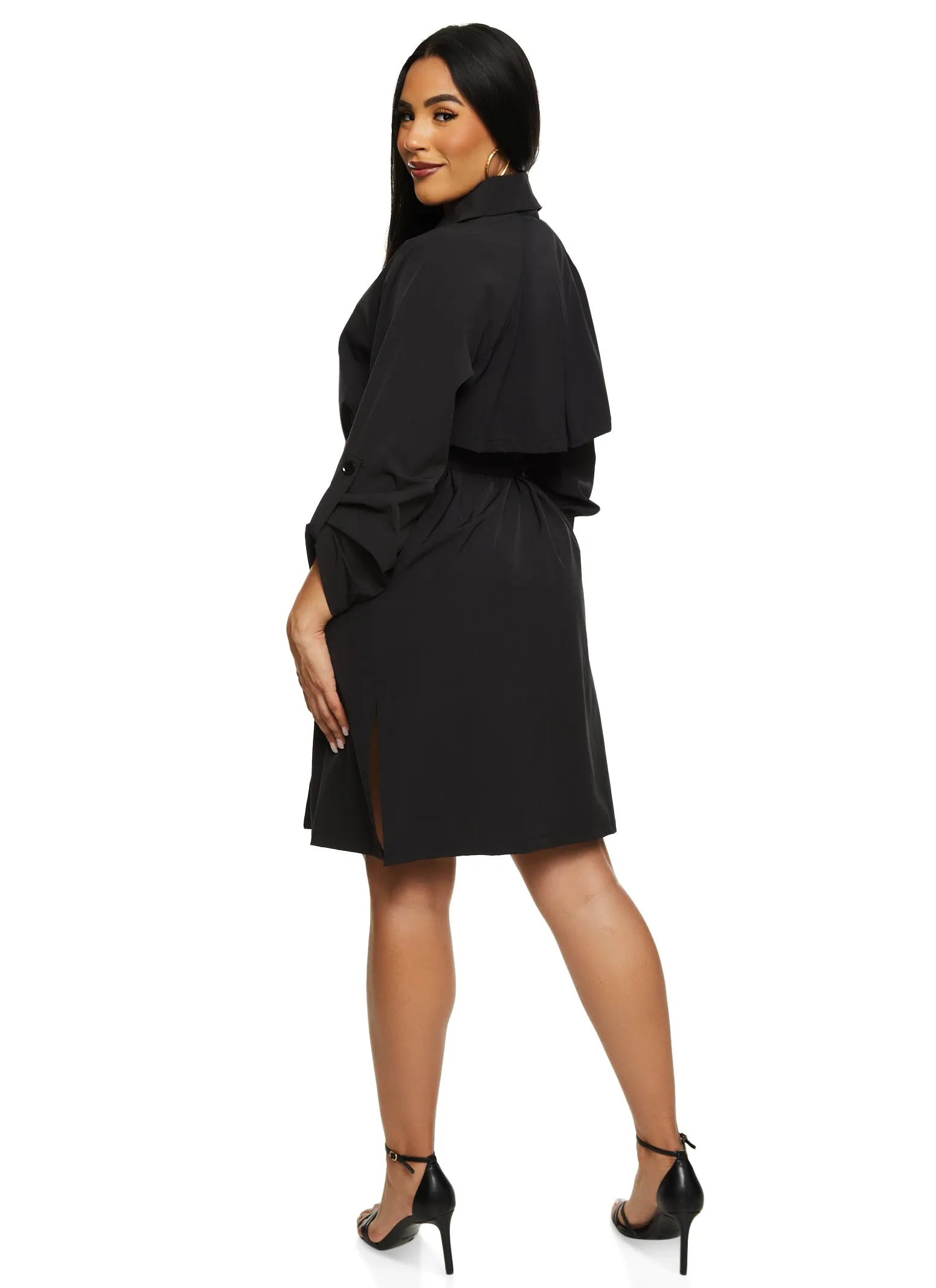 Iris Nylon Tie Waist Belted Trench Coat sold by Rainbow product image thumbnail 3