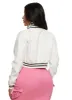 Daisy Faux Leather Cropped Bomber Jacket sold by Rainbow