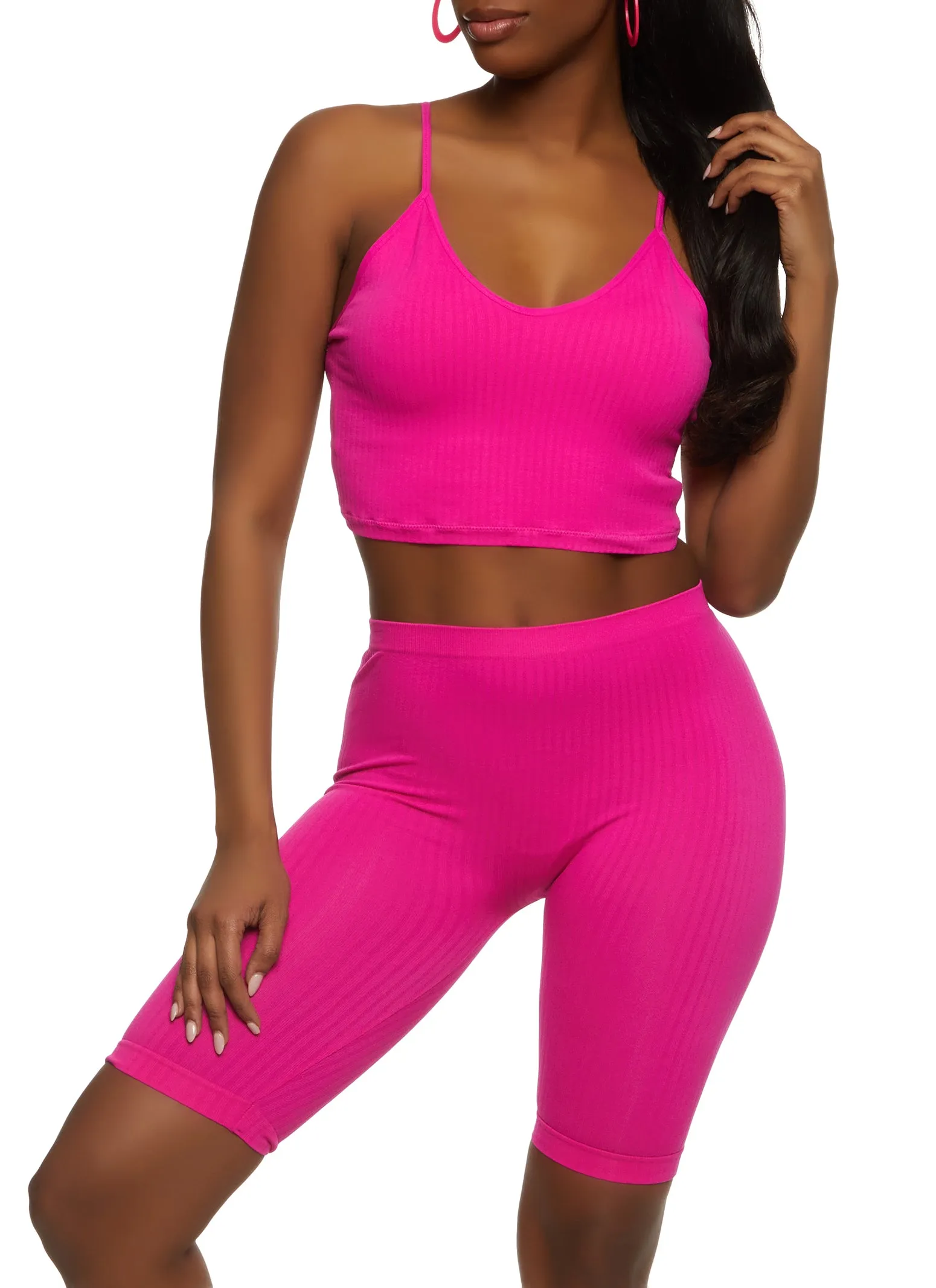 Seamless Ribbed Knit Cropped Cami sold by Rainbow