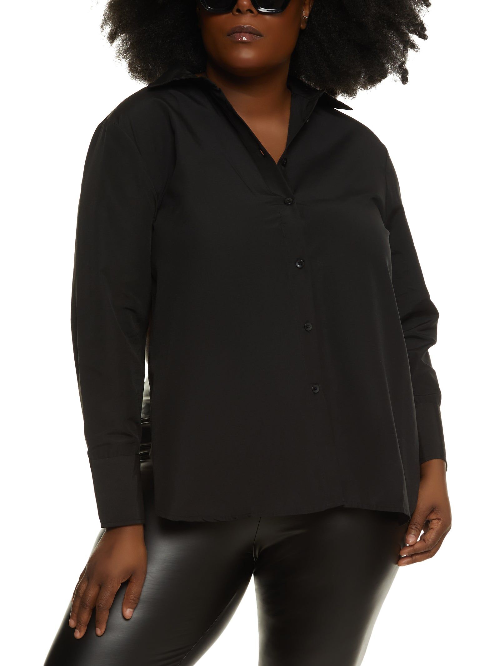 Plus Size Open Tie Back Shirt sold by Rainbow