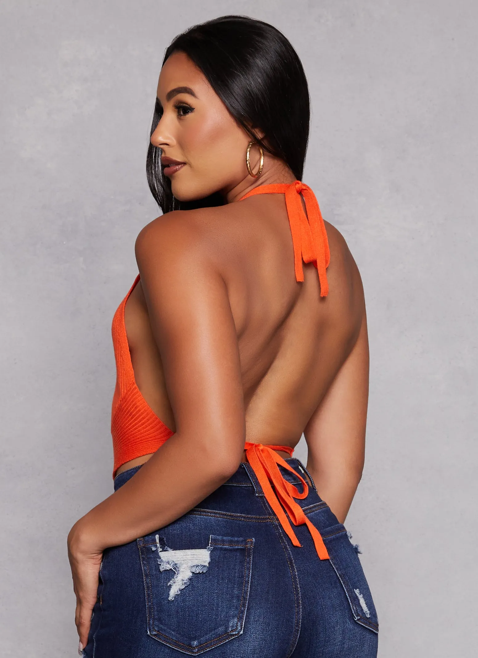 Almost Famous Open Tie Back Halter Neck Top sold by Rainbow product image thumbnail 3