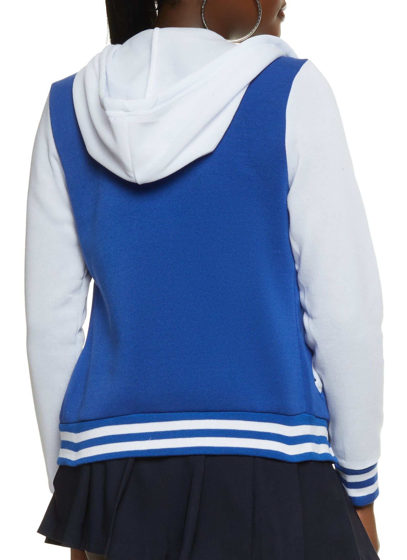 Hooded Color Block Letterman Jacket sold by Rainbow product image thumbnail 3