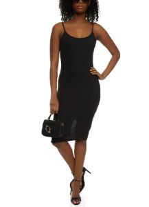 Rib Knit Scoop Neck Midi Dress sold by Rainbow