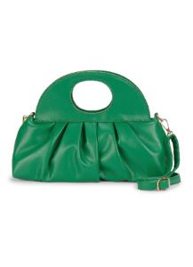 Faux Leather Pleated Convertible Pouch sold by Rainbow