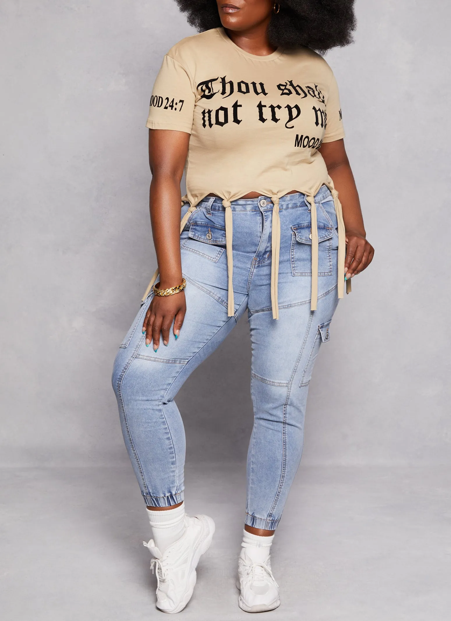 Plus Size Thou Shall Not Fringe T Shirt sold by Rainbow product image thumbnail 2