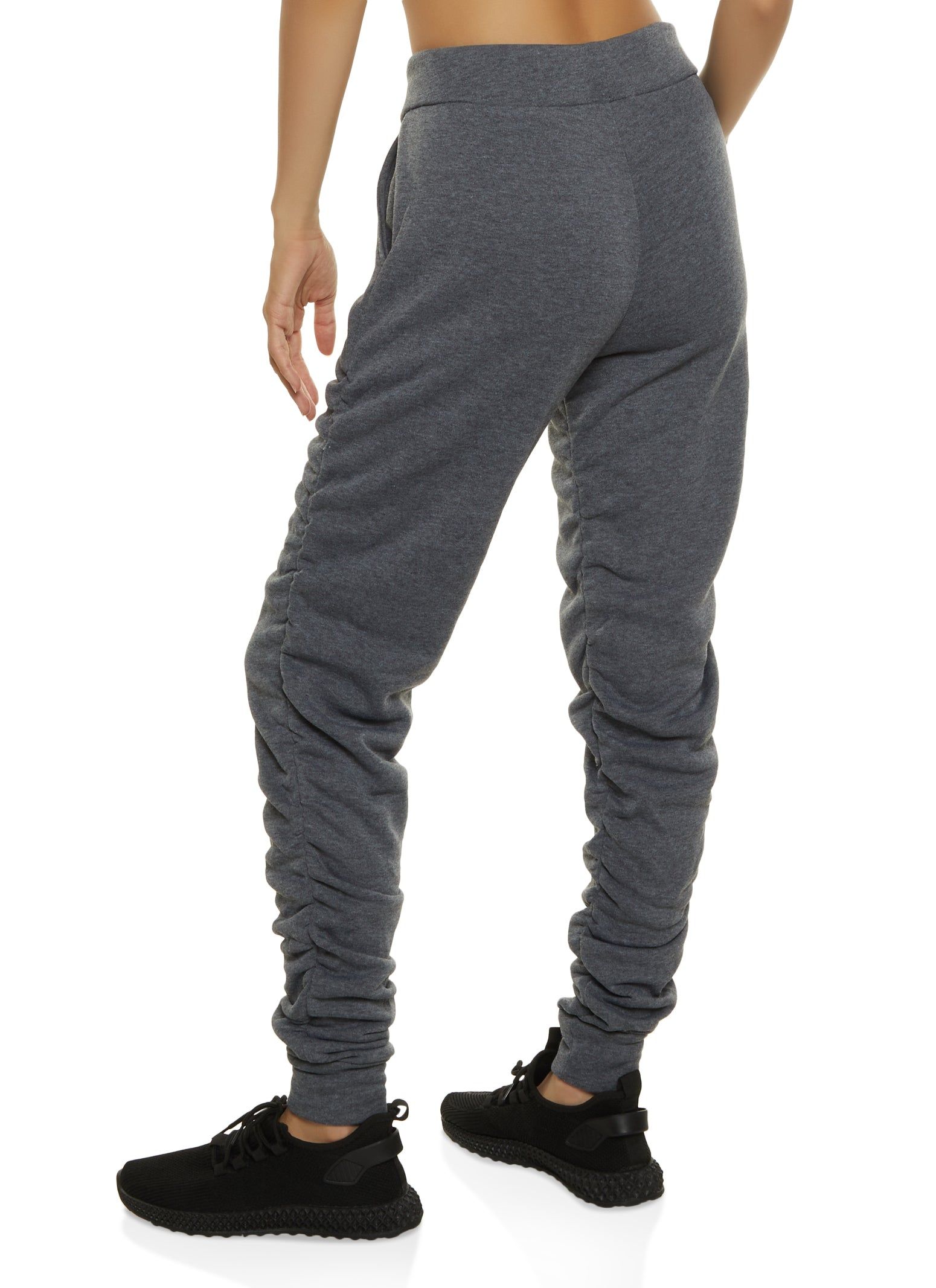 Solid Fleece Ruched Joggers sold by Rainbow product image thumbnail 2