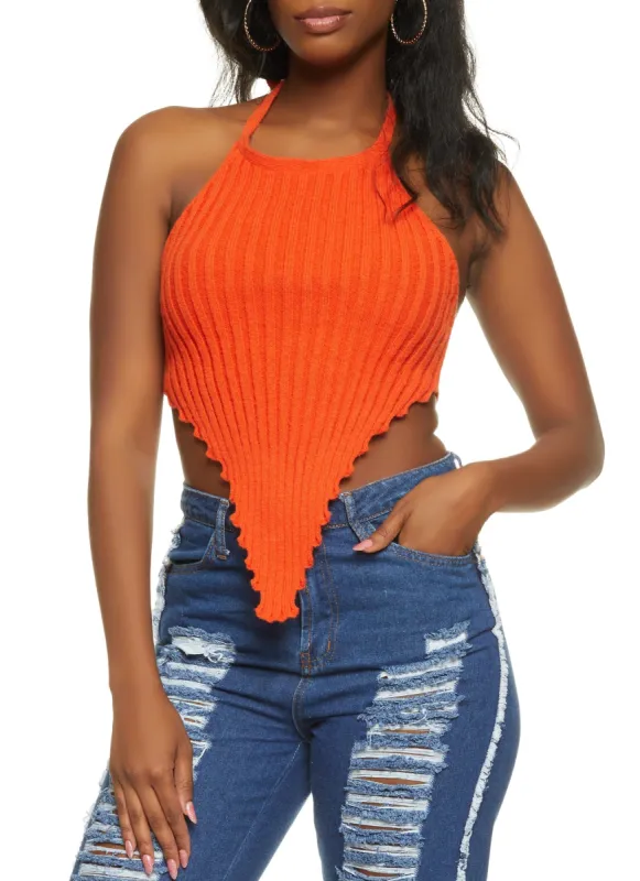 Hanky Hem Halter Top sold by Rainbow