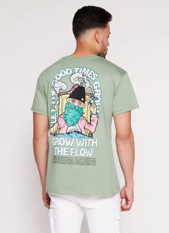 Mens Let The Good Times Grow Graphic Tee made by Rainbow