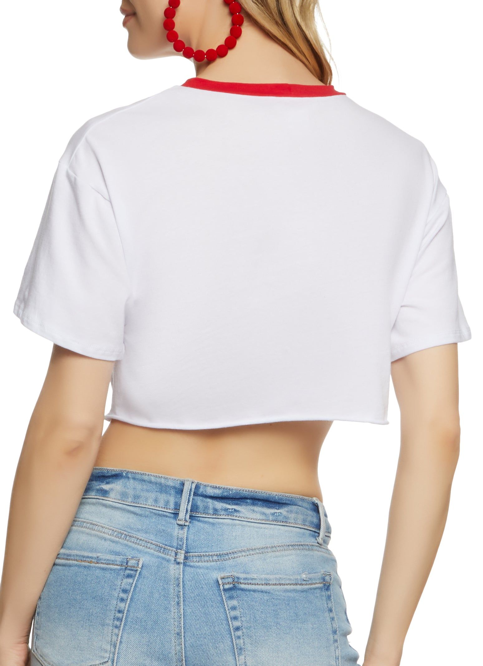 Smile Contrast Trim Crop Top sold by Rainbow product image thumbnail 2