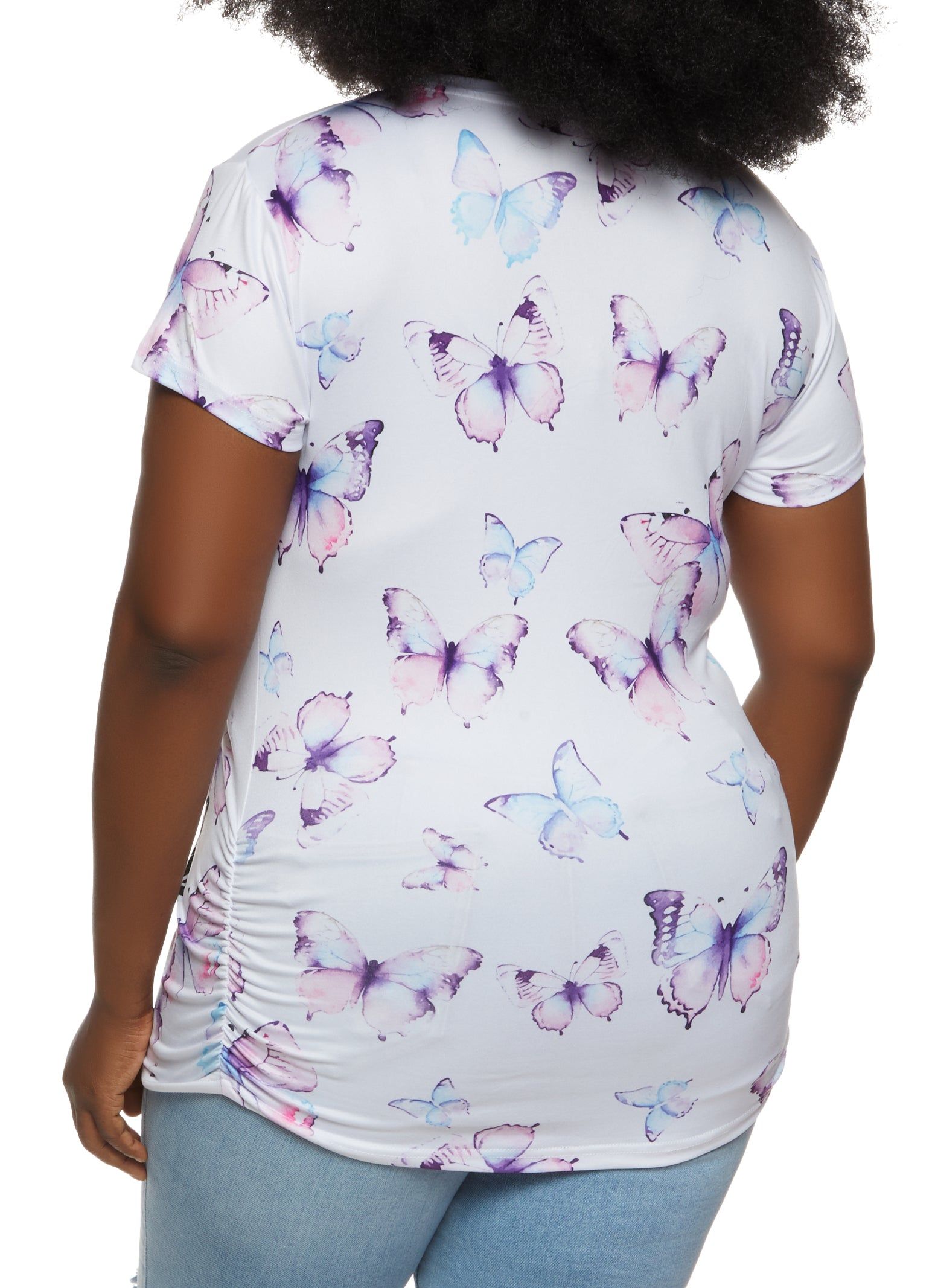 Plus Size Butterfly Print Blessed Graphic Tee sold by Rainbow product image thumbnail 2