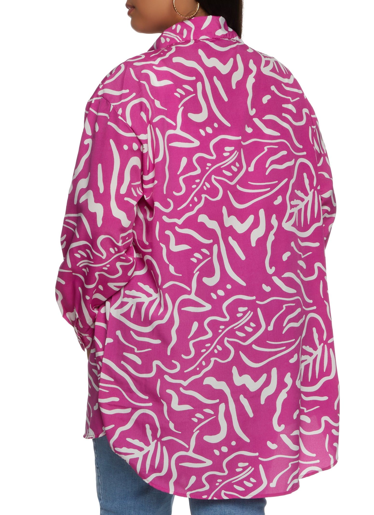 Plus Size Abstract Print Tunic Shirt sold by Rainbow product image thumbnail 3