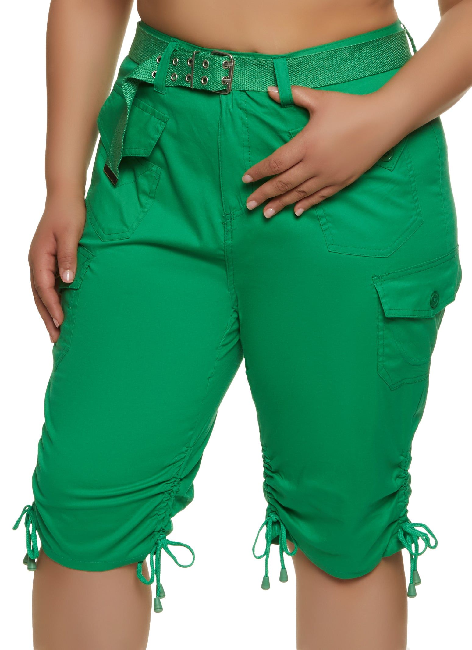 Plus Size Belted Bermuda Cargo Shorts sold by Rainbow