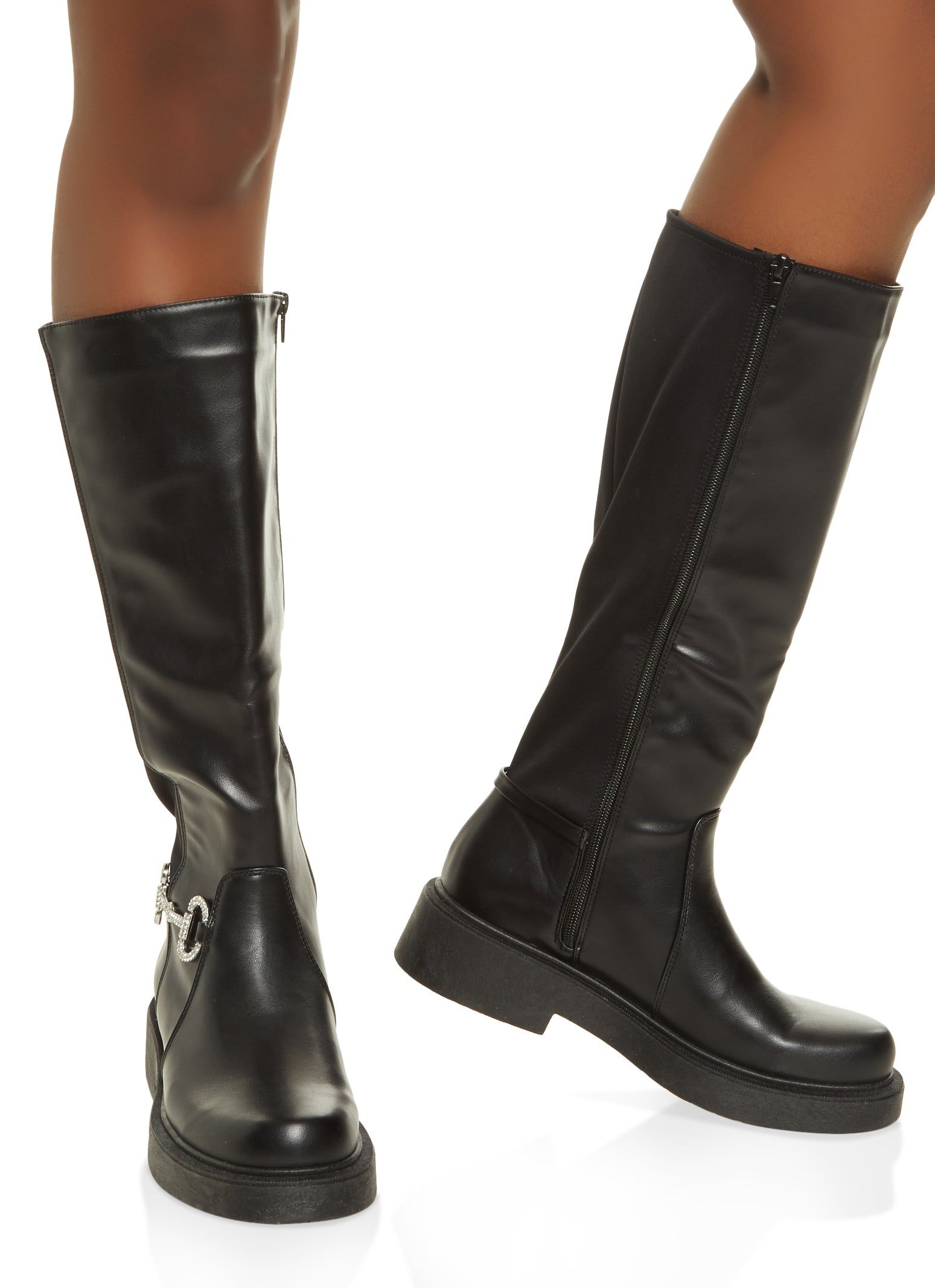 Rhinestone Horsebit Zip Tall Boots sold by Rainbow product image thumbnail 2