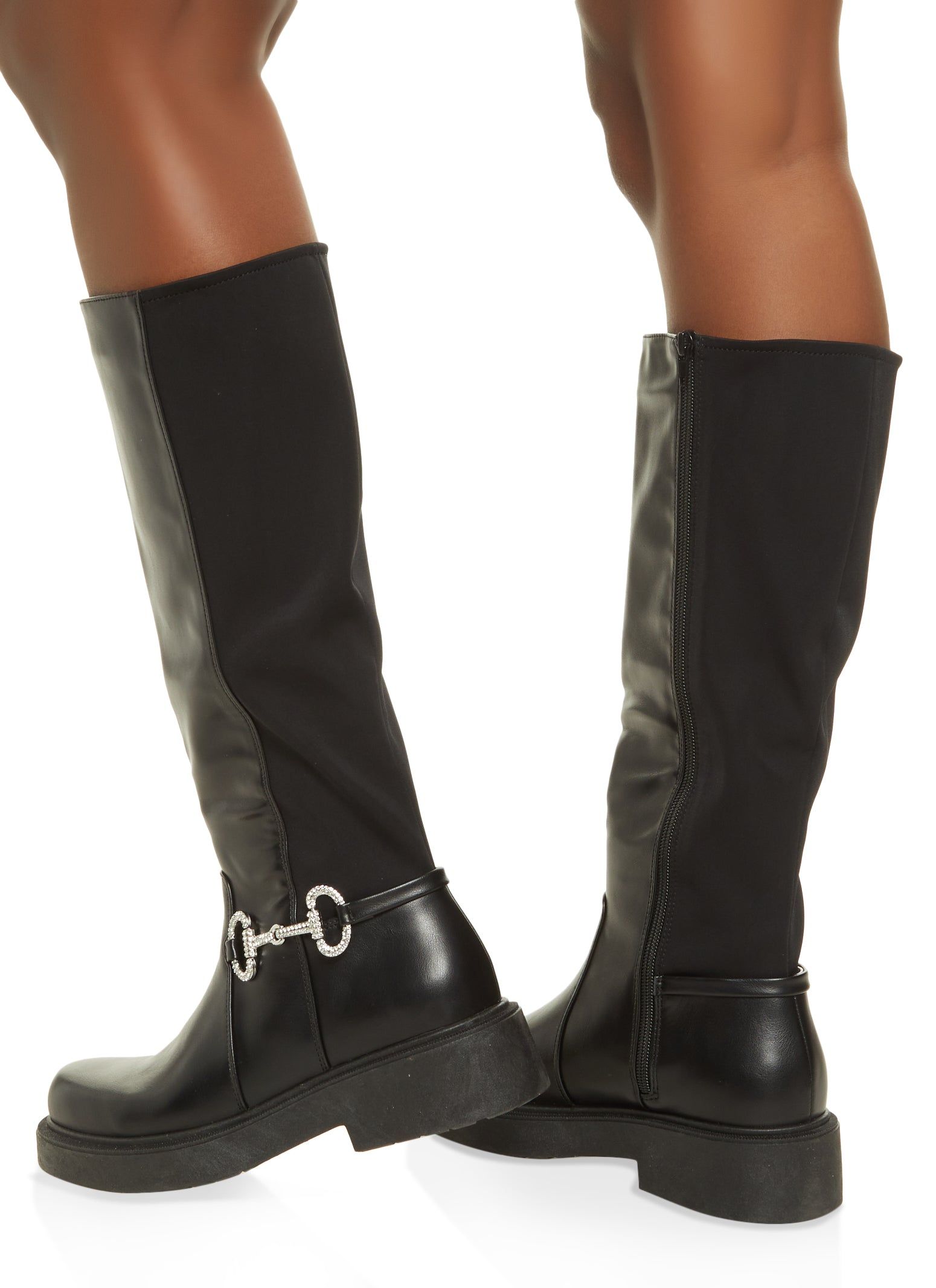 Rhinestone Horsebit Zip Tall Boots sold by Rainbow product image thumbnail 3