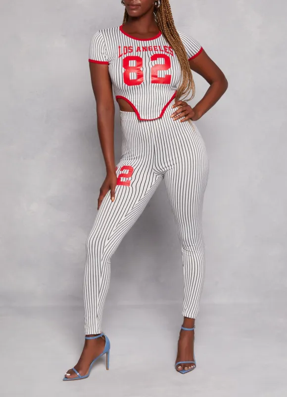 82 Pinstripe High Waist Leggings sold by Rainbow