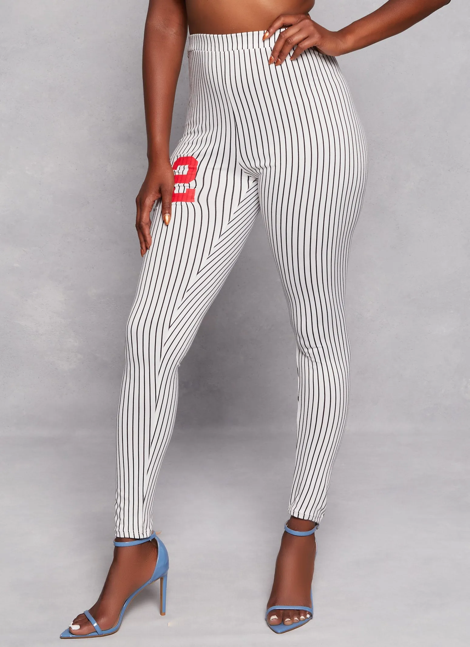 82 Pinstripe High Waist Leggings sold by Rainbow product image thumbnail 2