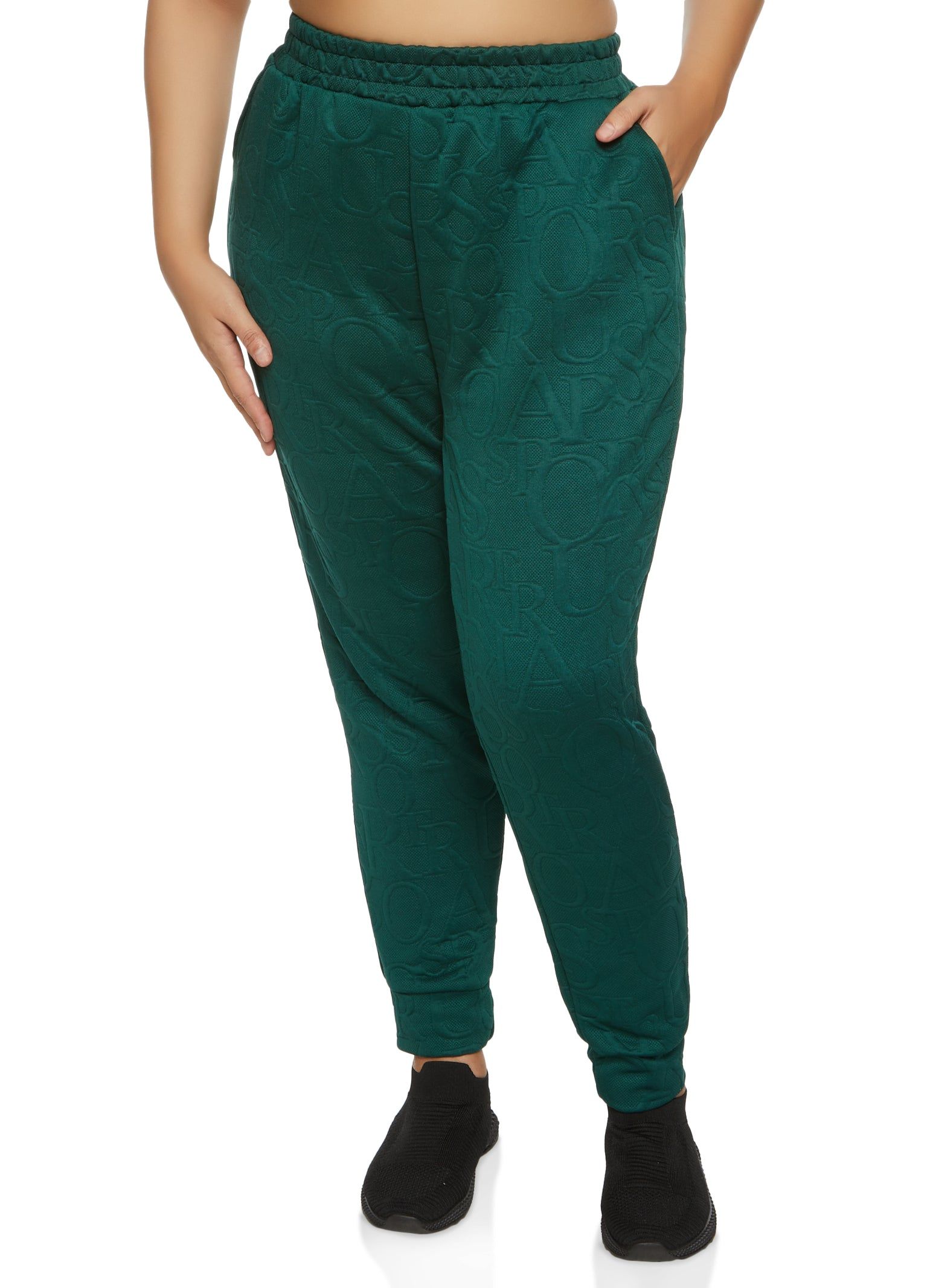 Plus Size Embossed Joggers sold by Rainbow