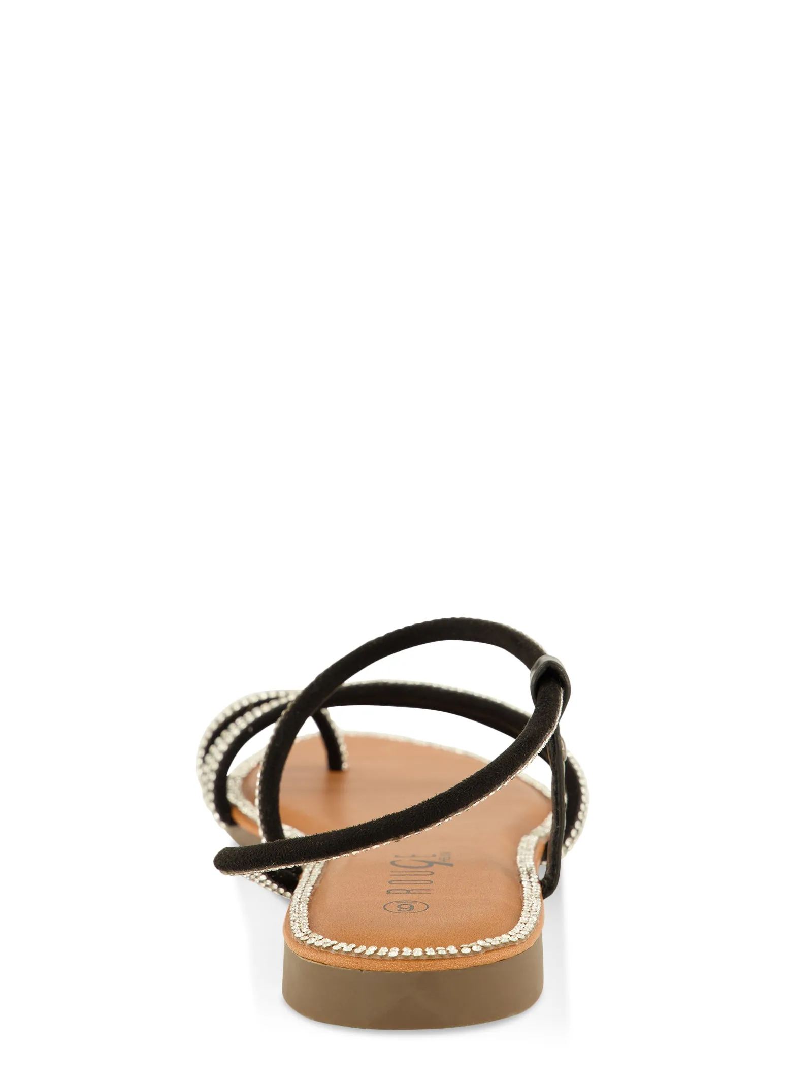 Rhinestone Strappy Toe Loop Flat Sandals sold by Rainbow product image thumbnail 3