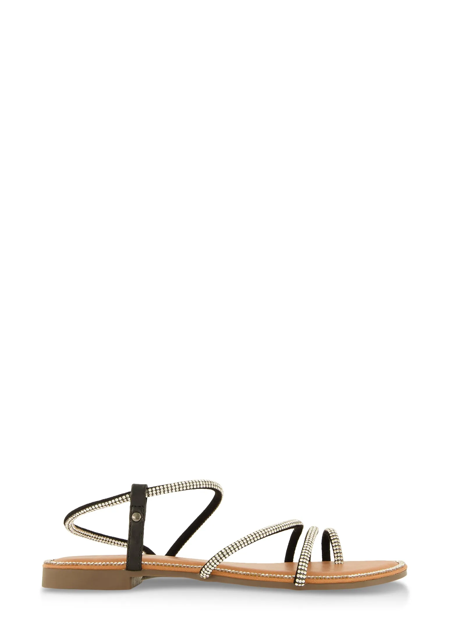 Rhinestone Strappy Toe Loop Flat Sandals sold by Rainbow product image thumbnail 2