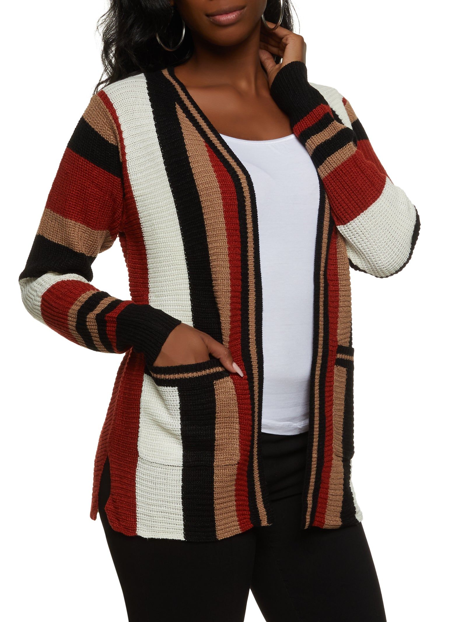 Striped Pocket Cardigan sold by Rainbow