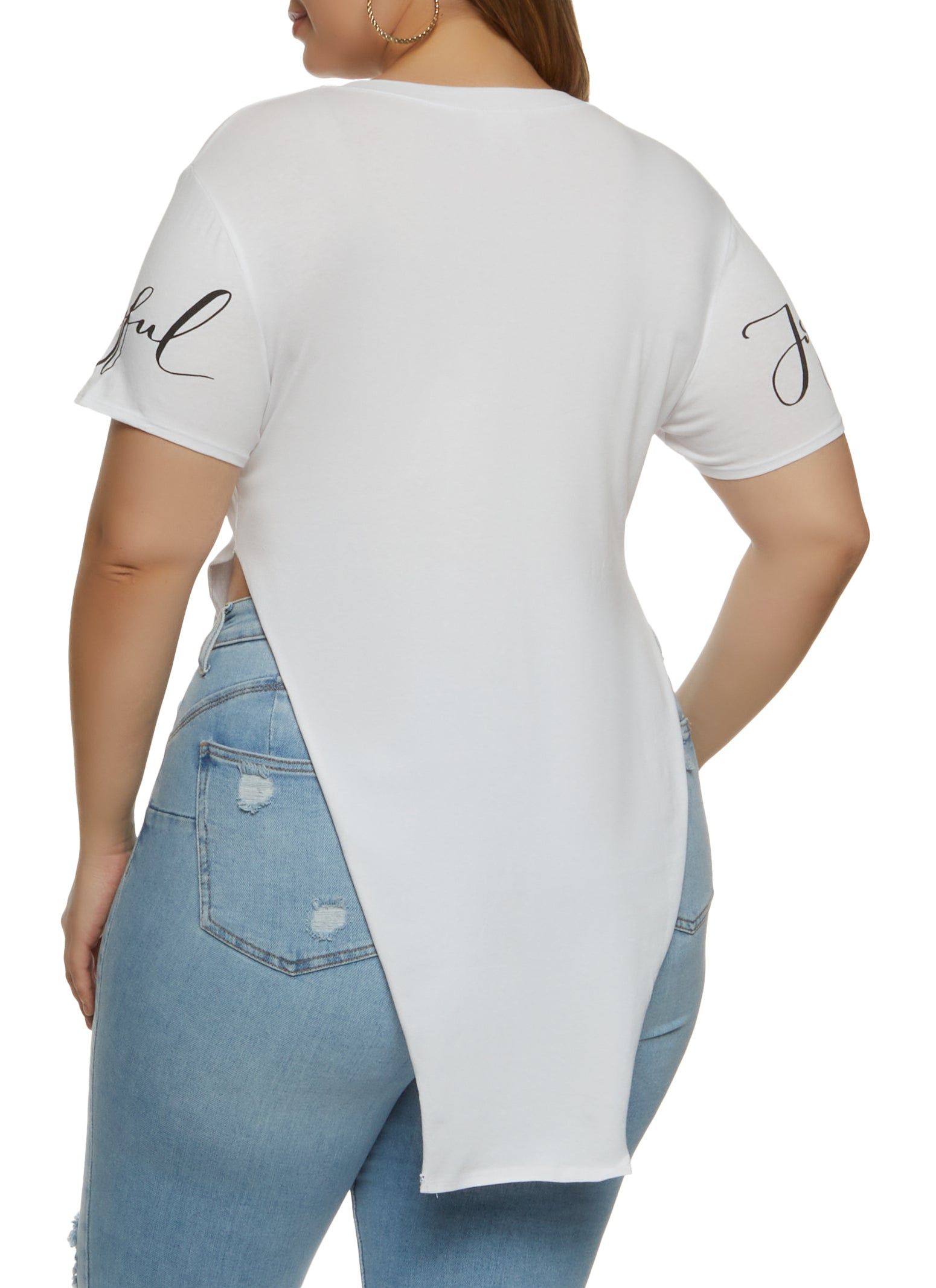 Plus Size Be Joyful Always Notch Neck Top sold by Rainbow product image thumbnail 2