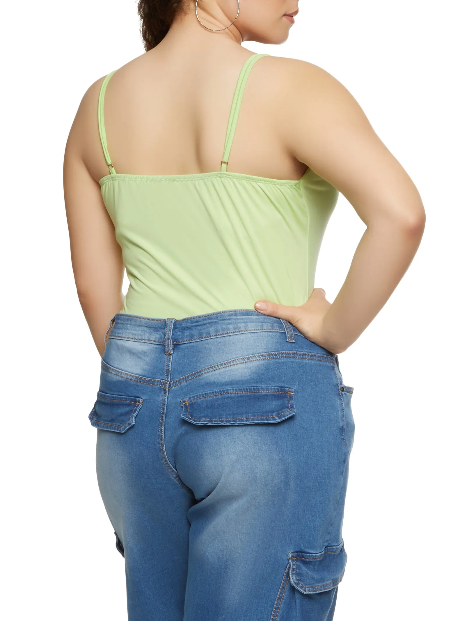 Plus Size Scalloped Hem Cami Bodysuit sold by Rainbow product image thumbnail 3