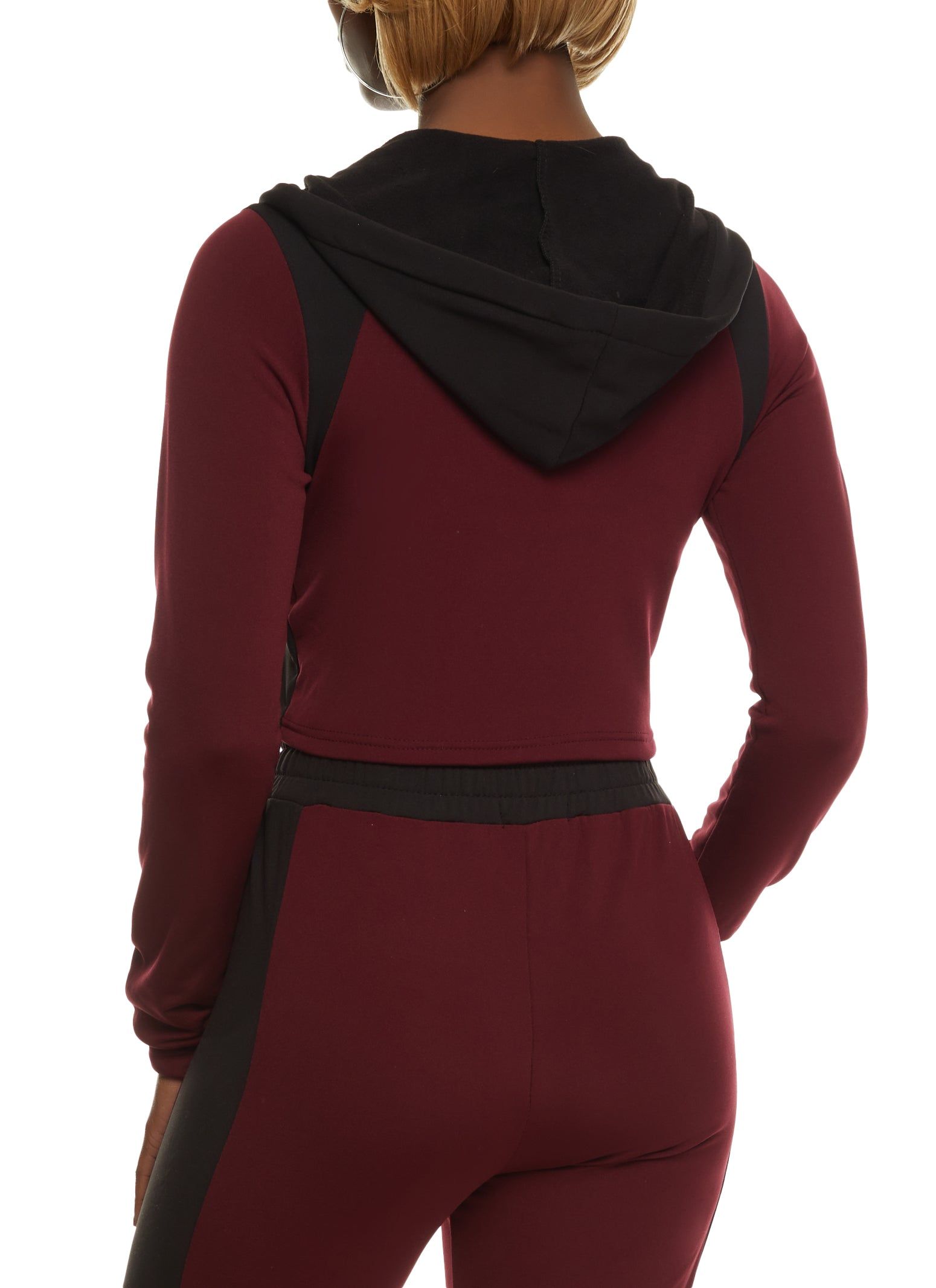 Color Blocked Zip Front Cropped Track Jacket sold by Rainbow product image thumbnail 3