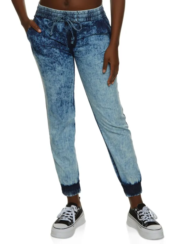 Acid Wash Drawstring Joggers sold by Rainbow