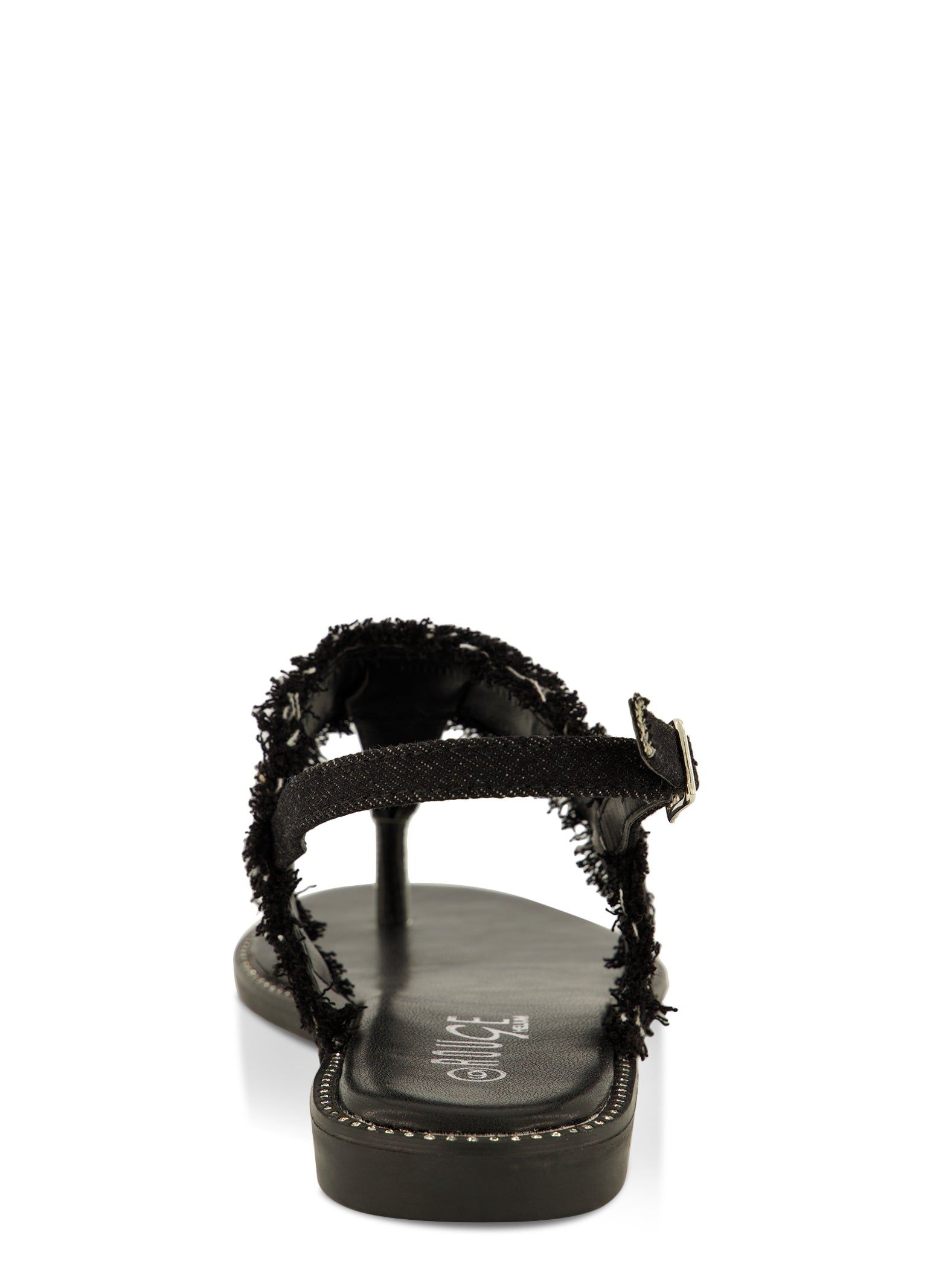 Rhinestone Frayed Buckle Strap Thong Sandals sold by Rainbow product image thumbnail 3