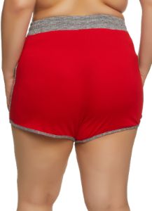 Plus Size Contrast Trim Drawstring Dolphin Shorts sold by Rainbow