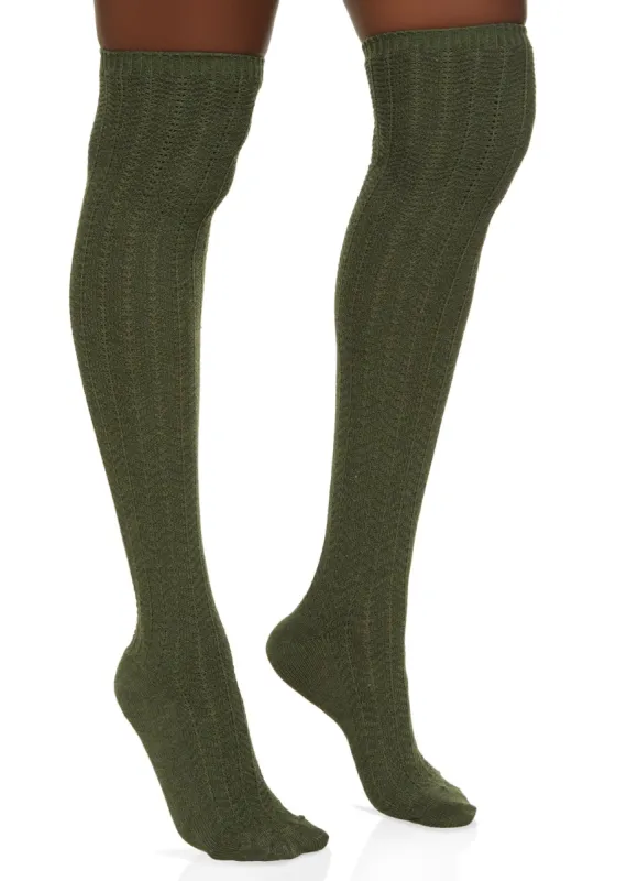 Textured Knit Over The Knee Socks sold by Rainbow