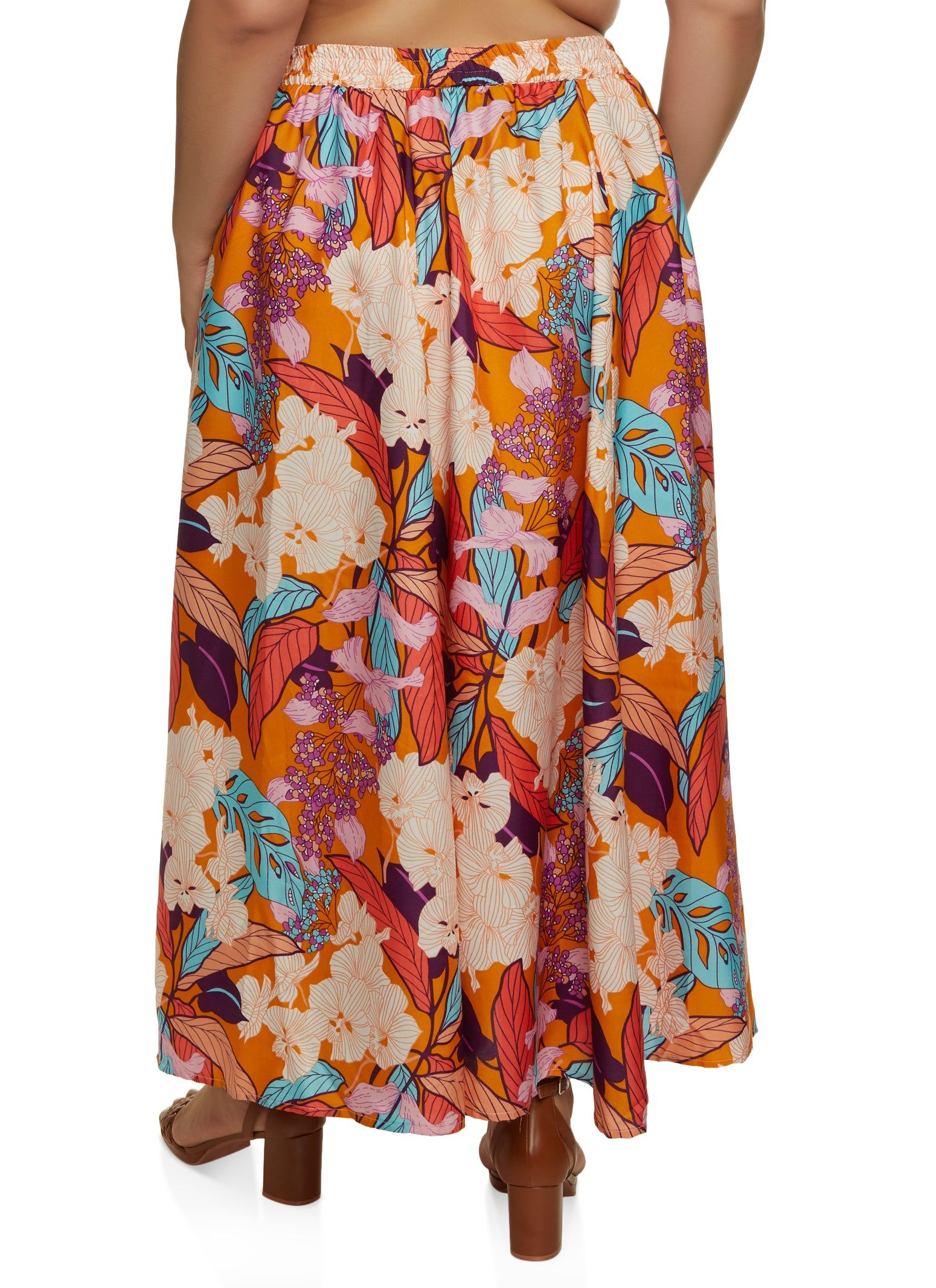 Plus Size Floral Mixed Print Maxi Skirt sold by Rainbow product image thumbnail 2