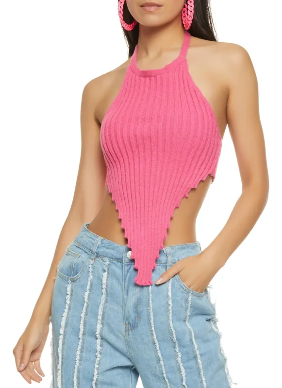 Hanky Hem Halter Top sold by Rainbow