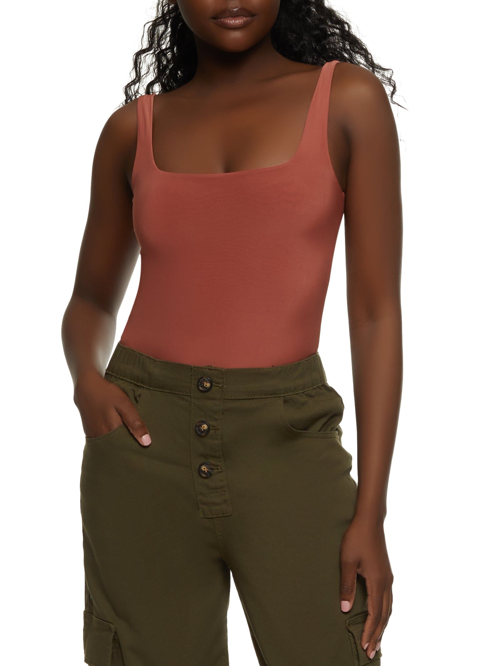 Solid Square Neck Bodysuit sold by Rainbow product image thumbnail 2