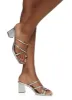 Metallic Toe Loop Strappy Block Heel Sandals sold by Rainbow
