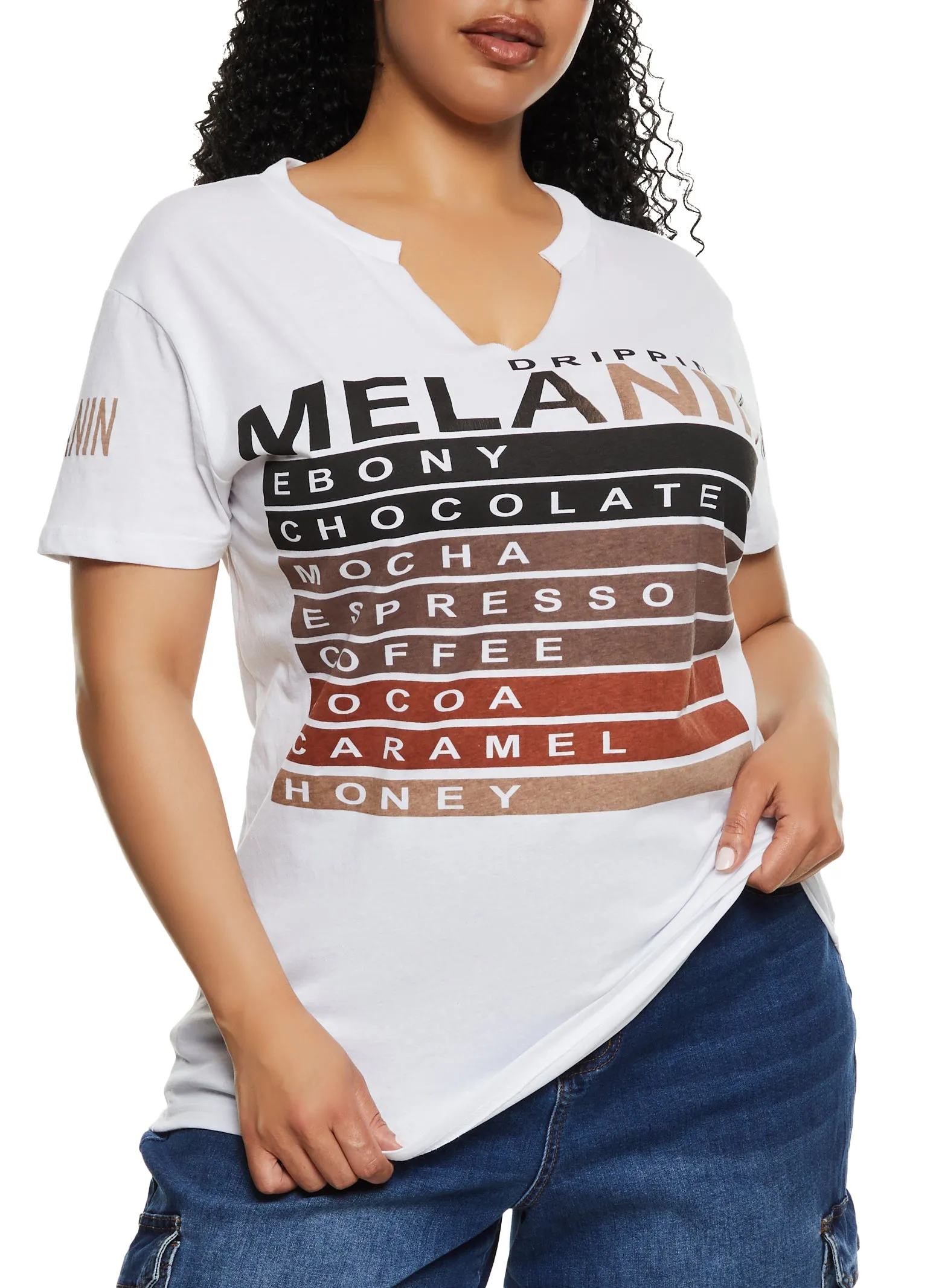 Plus Size Drippin Melanin Graphic Tee sold by Rainbow