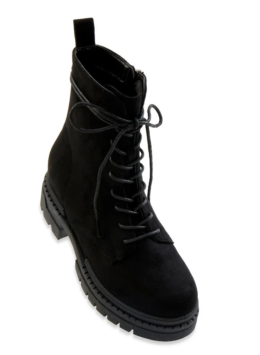 Solid Lace Up Booties sold by Rainbow