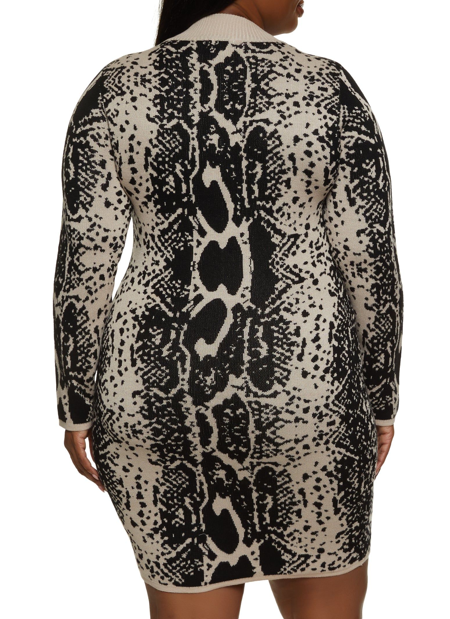 Plus Size Snake Print Keyhole Sweater Dress sold by Rainbow product image thumbnail 3