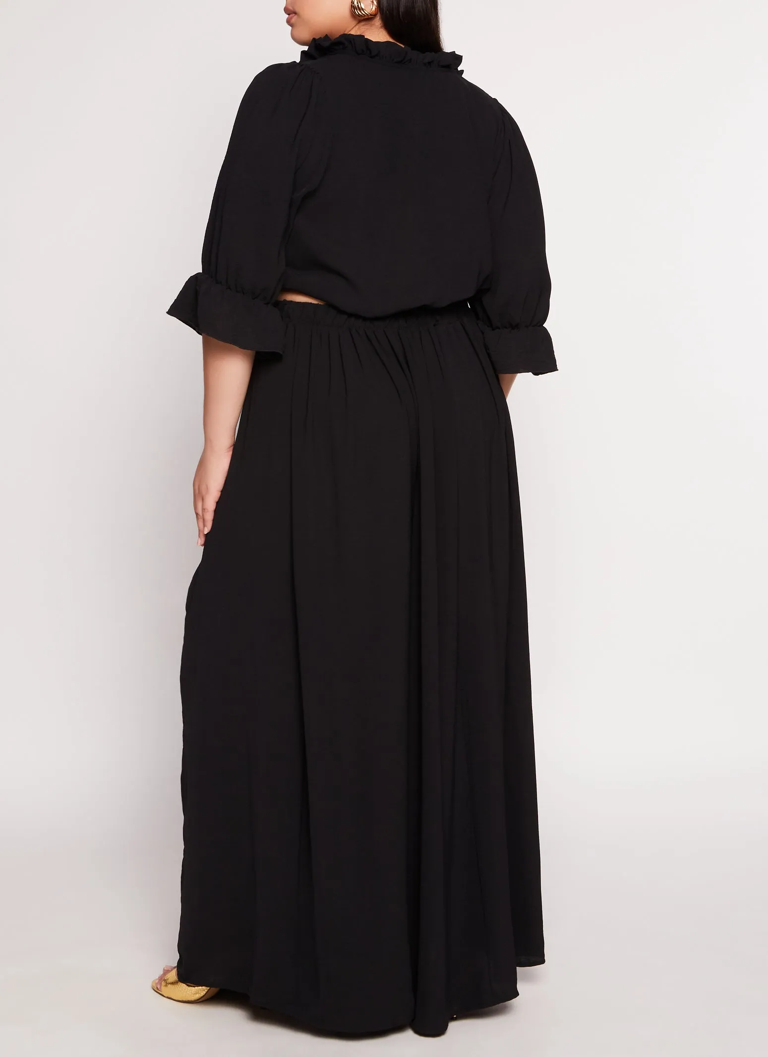 Plus Size Bubble Quarter Sleeve Top and Maxi Skirt Set sold by Rainbow product image thumbnail 3